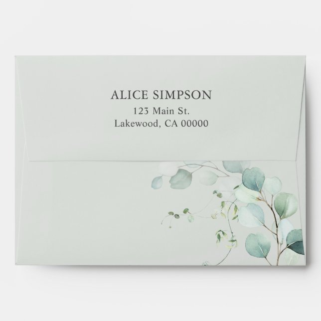 Boho Greenery Eucalyptus Envelope (Back (Top Flap))