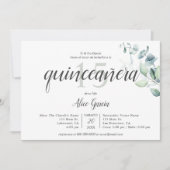 `Boho Greenery Eucalyptus Quinceanera Invitation (Front)