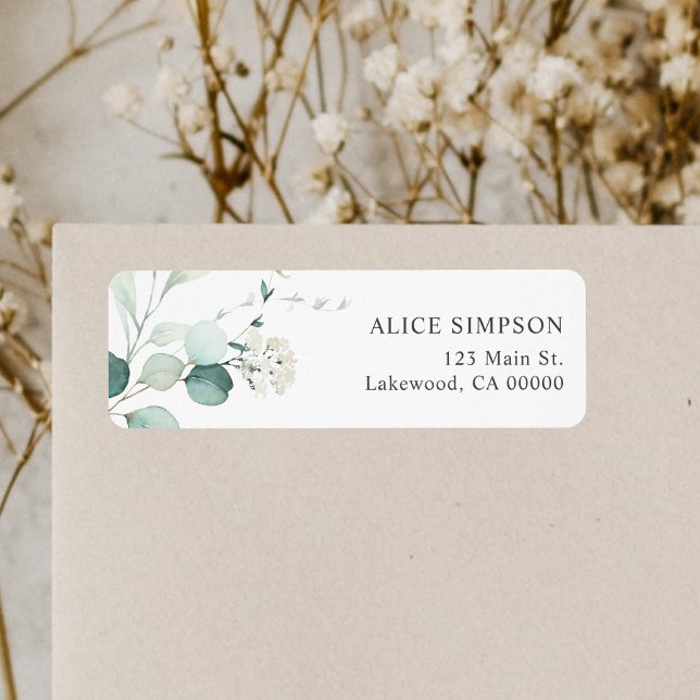 Boho Greenery Eucalyptus Wedding Label (Creator Uploaded)