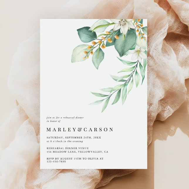 Boho Greenery Eucalyptus Wedding Rehearsal Dinner Invitation (Creator Uploaded)
