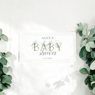 Boho Greenery Eucalyptus Welcome Baby Shower Banner