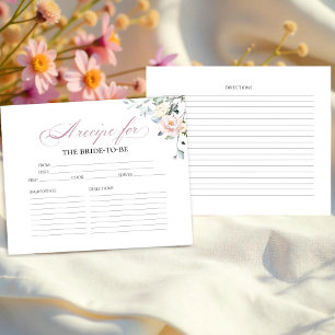 Boho Greenery Floral Bridal Shower Recipe Cards