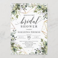 Boho greenery foliage leaves gold frame bridal