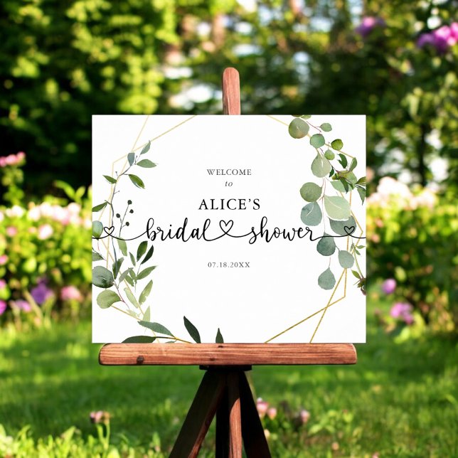 Boho Greenery Heart Bridal Shower Welcome Sign (Creator Uploaded)