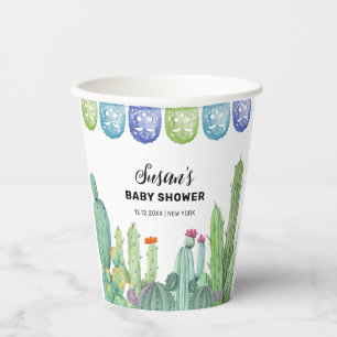 Boho Greenery Taco Fiesta Cactus Baby Shower  Paper Cups