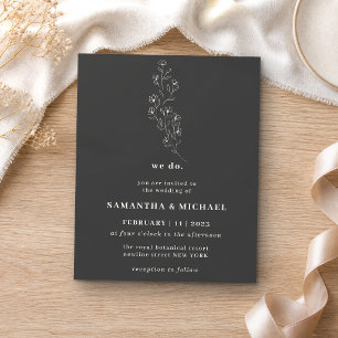 Boho Grey Indie flower Botanic we do budget Flyer