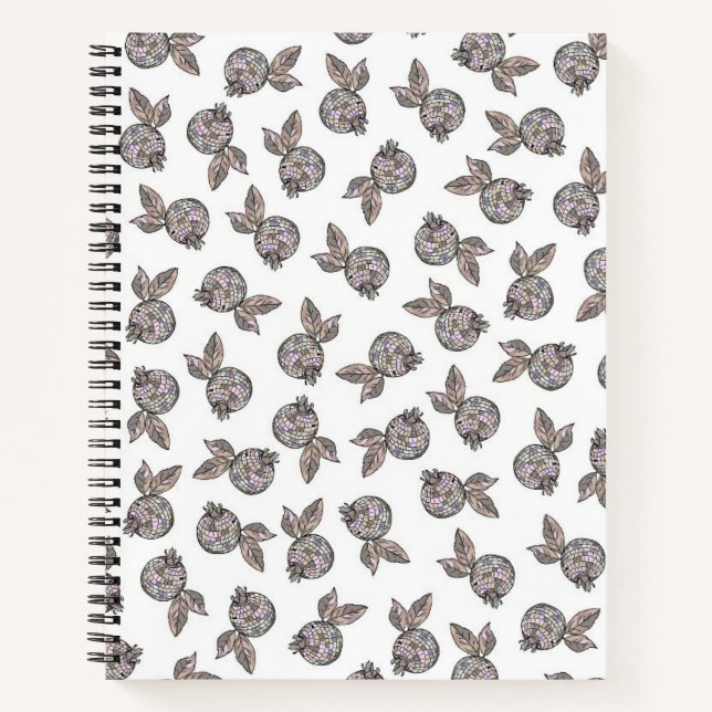 Boho Groove: Soft Disco Blueberries Notebook (Front)