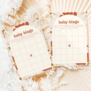 Boho Groovy Baby Bingo Baby Shower Game Card