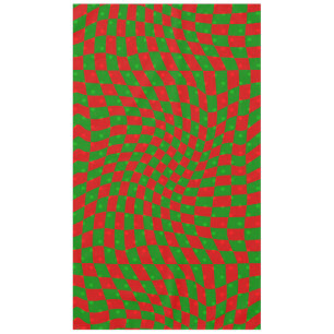 boho groovy christmas chequerboard swirly 1960s tablecloth