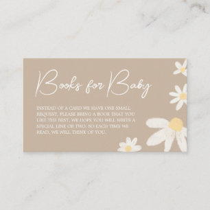Boho Groovy Daisy Baby Shower Books for Baby Enclosure Card