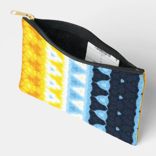 Boho Groovy Geometric Abstract AroAce Pride Flag Accessory Pouch