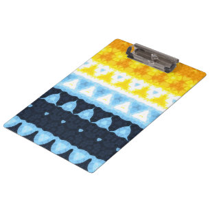 Boho Groovy Geometric Abstract AroAce Pride Flag Clipboard
