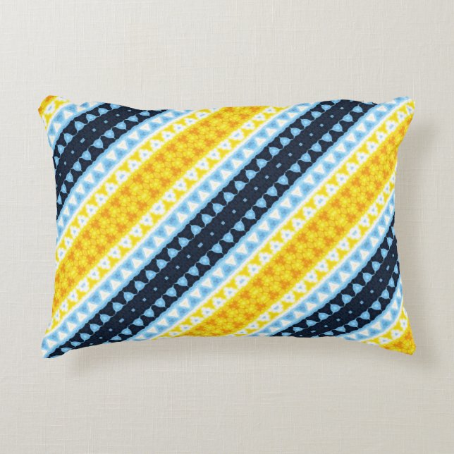 Boho Groovy Geometric Abstract AroAce Pride Flag Decorative Cushion (Front)