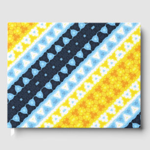 Boho Groovy Geometric Abstract AroAce Pride Flag Guest Book