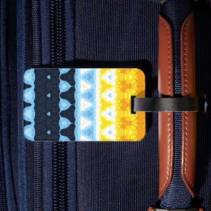 Boho Groovy Geometric Abstract AroAce Pride Flag Luggage Tag
