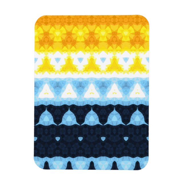 Boho Groovy Geometric Abstract AroAce Pride Flag Magnet (Vertical)