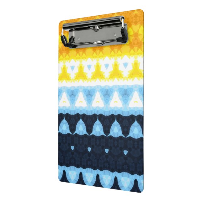 Boho Groovy Geometric Abstract AroAce Pride Flag Mini Clipboard (Angled2)