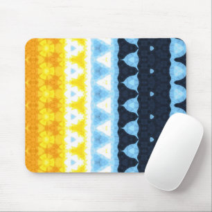 Boho Groovy Geometric Abstract AroAce Pride Flag Mouse Pad