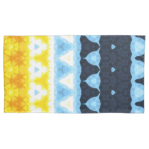 Boho Groovy Geometric Abstract AroAce Pride Flag Pillowcase
