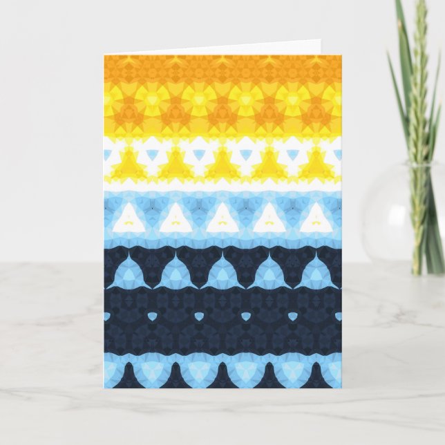 Boho Groovy Geometric Abstract AroAce Pride Flag Thank You Card (Front)