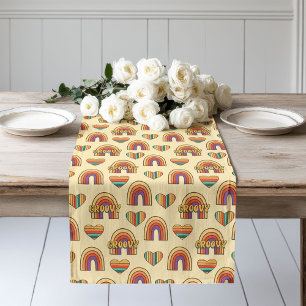 Boho Groovy Runner Colourful Pastel Table Art