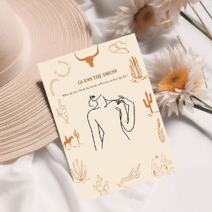 Boho Guess the bride dress bridal shower game Card