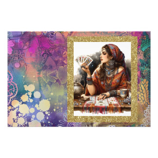 *~* Boho Gypsy Woman Psychic Card Reader A100 Photo Print