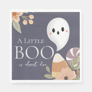 Boho Halloween Baby Shower Little Boo – Cute Ghost Napkin