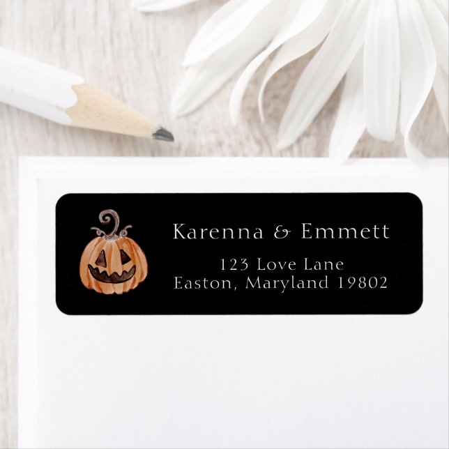 Boho Halloween Baby Shower Return Address (Insitu)