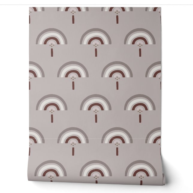 Boho Hand-Drawn Rainbow and Minimalist Sunrise Wallpaper (Unrolling)