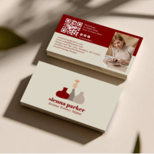 BOHO HANDMADE POTTERY CERAMIC QR CODE PHOTO BUSINESS CARD