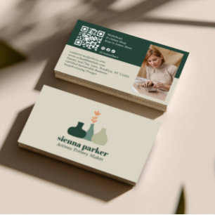 BOHO HANDMADE POTTERY CERAMIC QR CODE PHOTO BUSINESS CARD