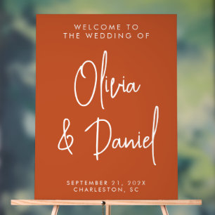 Boho Handwritten Script Wedding Welcome Acrylic Sign