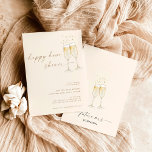 Boho Happy Hour Bridal Shower Invite<br><div class="desc">This lovely Happy Hour Bridal Shower Invitation features hand-painted watercolor champagne flutes and is perfect to set the tone for your bohemian styled shower! Easily edit most wording to match your event! Most text and all text colours are fully editable —> click the "Customise Further" button to edit!</div>