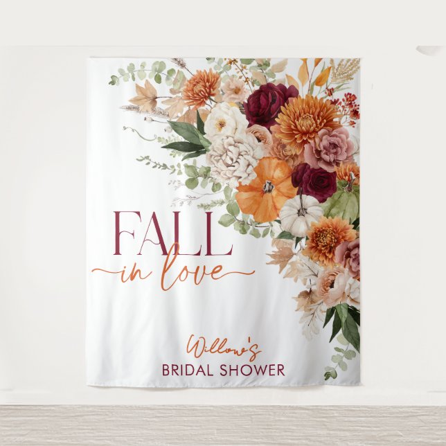 Boho Harvest Fall Bridal Shower Decor Tapestry (Front)