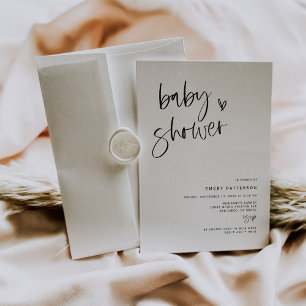 Boho Heart Baby Shower Party Invitation E100