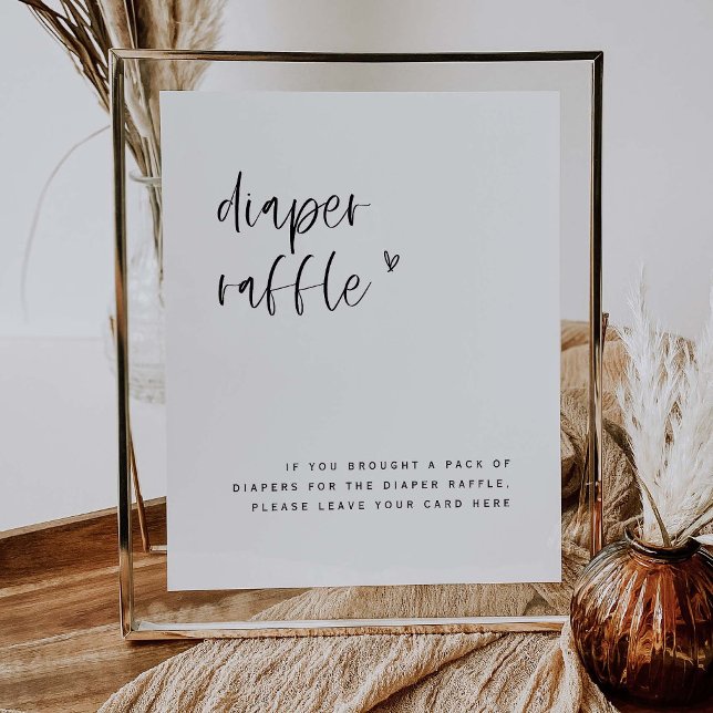 Boho Heart Diaper Raffle Baby Shower Sign E100 (Creator Uploaded)