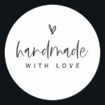 Boho Heart Handmade With Love Minimal Sticker E100<br><div class="desc">Our handmade with love stickers are perfect for all your handmade gifts and goodies. This item is part of our Emery wedding invitation suite E100,  please visit our store to view the collection of coordinating items.</div>