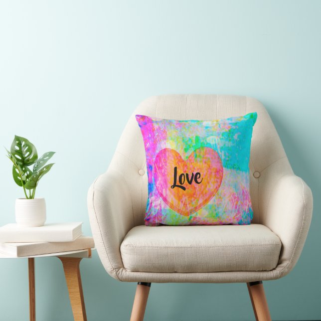 Boho Heart Love Collage Cushion (Chair)