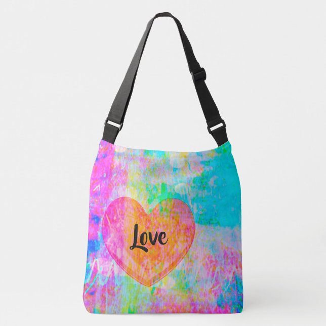 Boho Heart Love Crossbody Bag (Front)