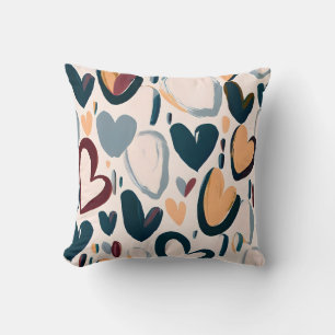 Boho Heart Pattern  Cushion