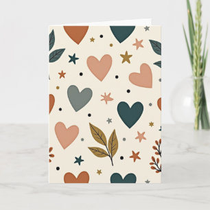 Boho Hearts And Stars Love Card