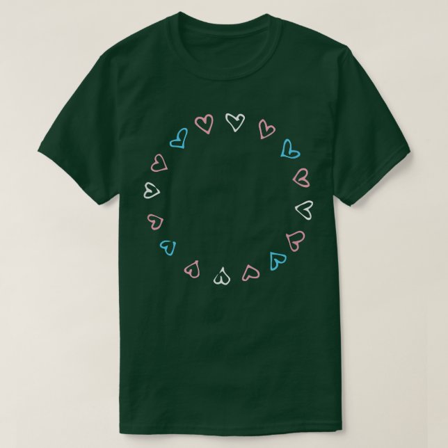 Boho Hearts Circle Trans Pride Flag Transgender Ri T-Shirt (Design Front)