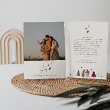 Boho Hearts Joy Beige Family Photo Christmas