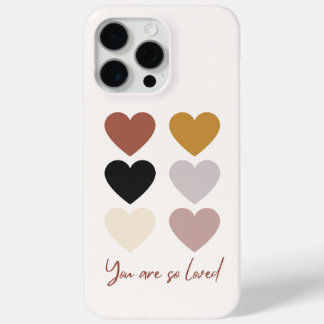 Boho Hearts Love Positive Quote You Are so Loved iPhone 15 Pro Max Case
