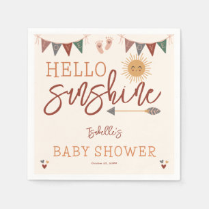 Boho Hello Sunshine Baby Shower Napkin