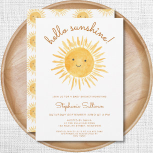 Boho Hello Sunshine Gender-Neutral Baby Shower Invitation