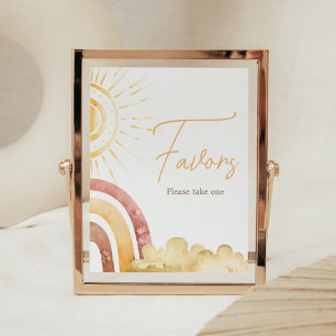 Boho Here Comes the Son Baby Shower Favours Poster