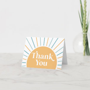 Boho Here Comes the Son Baby Shower Thank You Card
