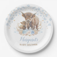 Boho Highland Cow Floral Pampas Grass Baby Boy